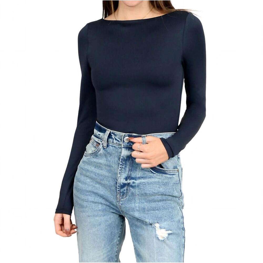NEW RD STYLE brida boat neck bodysuit in black